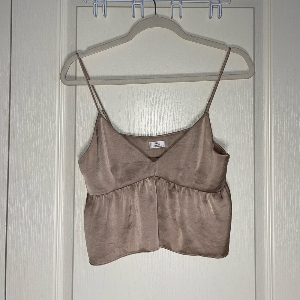 Romantic satin cropped camisole